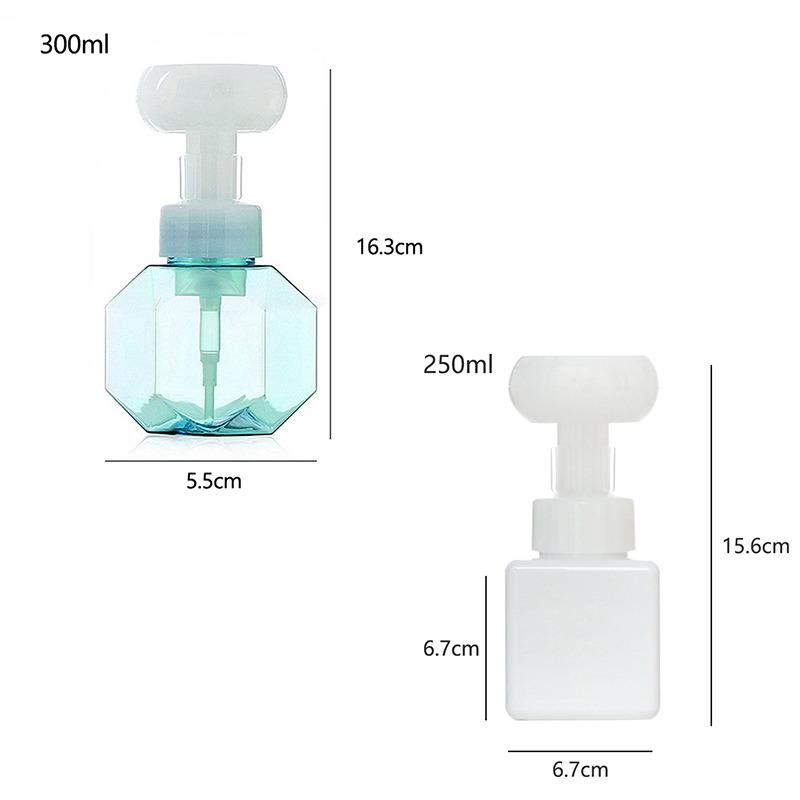 300ml Liquid Soap Dispenser Foaming Pump Flower Shape Foam Empty Bottle Plastic Clear Bottle Shower Gel Bathroom Products#01