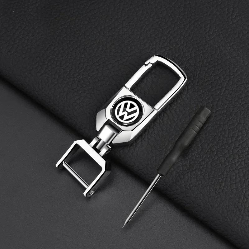 For Volkswagen VW Metal Leather Car Keychain Key Ring Badge Accessories For Volkswagen Golf-5 6 7 MK6 Jetta Lavida Polo Tiguan P