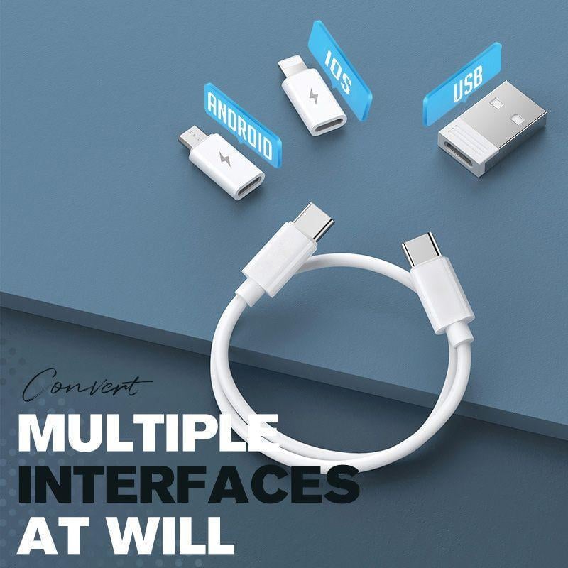 Чехол для кабеля Многофункциональная кабельная коробка USB C Type-C Micro Lightning Кабель питания 60 Вт Выталкиватель SIM-карты Слот для карты TF