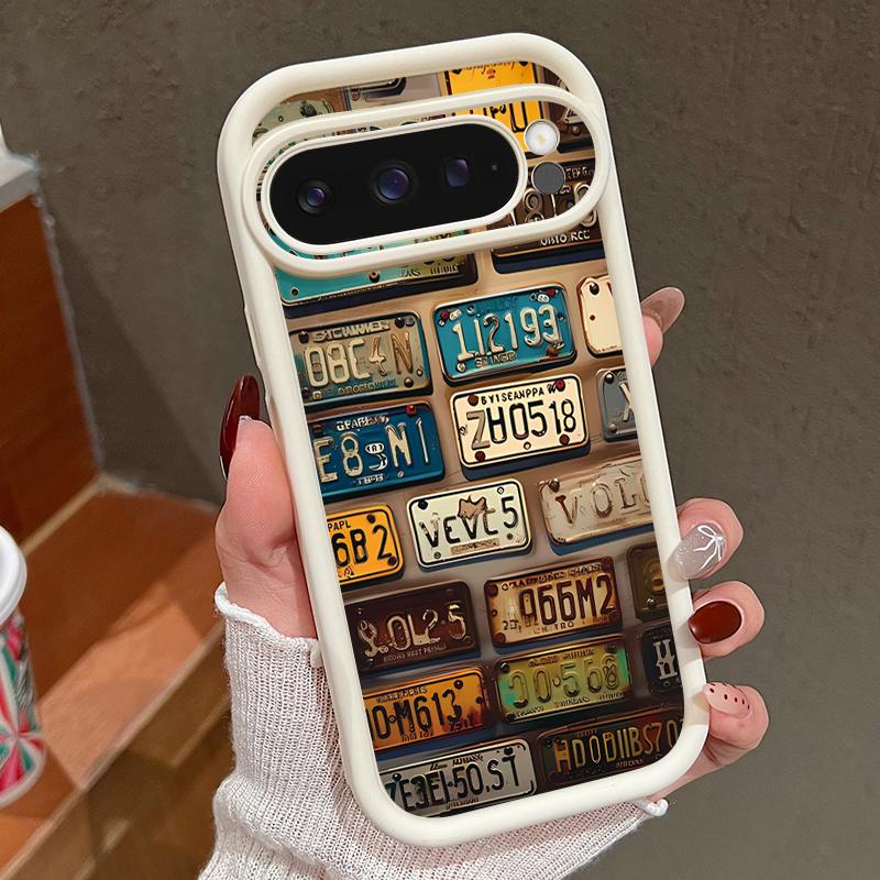 Ретро номерной знак TPU чехол для Google Pixel 10 8 7 Pro Pixel 10 9 Pro XL Ударопрочный силиконовый чехол для Google Pixel 9A 7A 8A