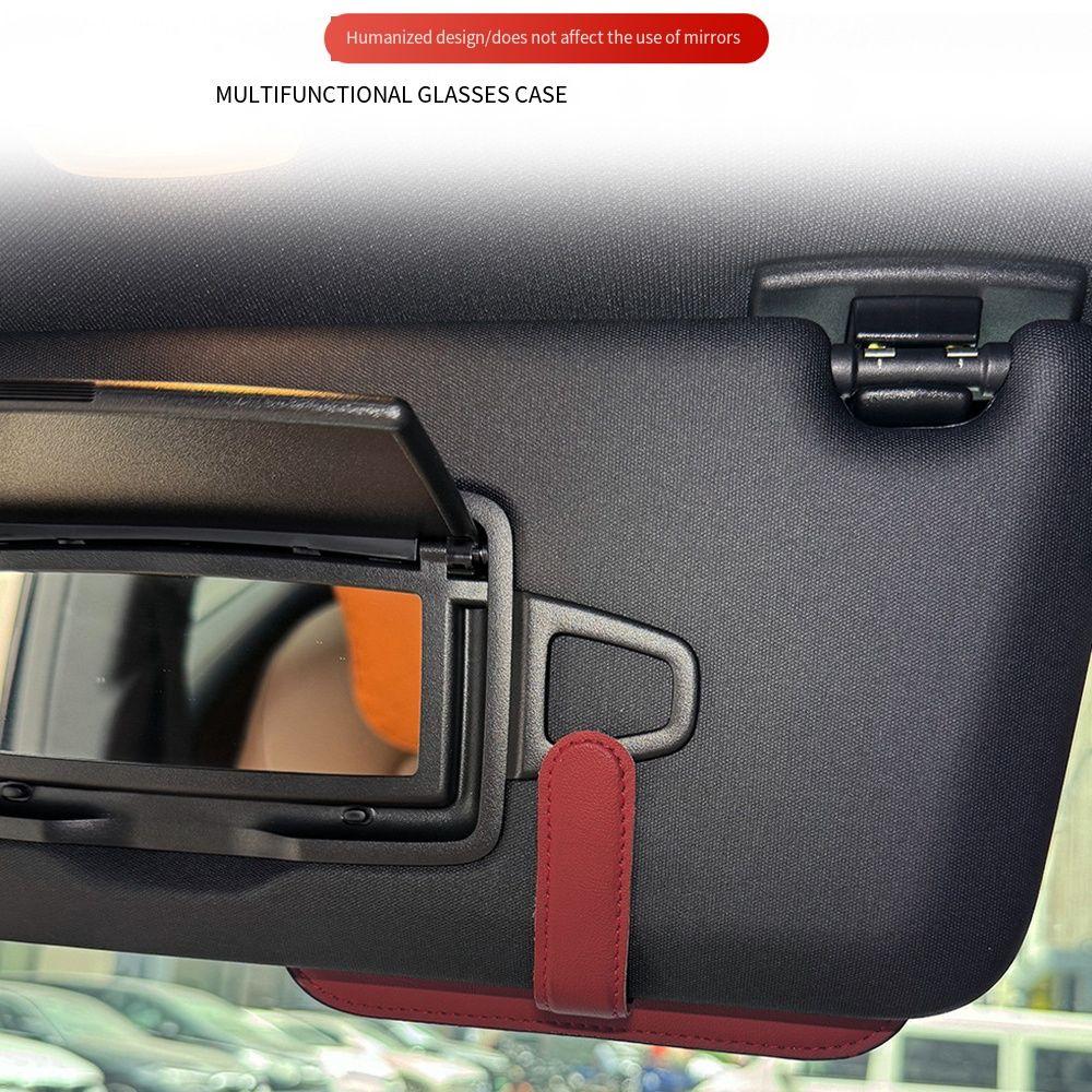 Футляр для автомобильных очков из искусственной кожи, многофункциональный зажим для хранения солнцезащитных очков, аксессуары для салона автомобиля