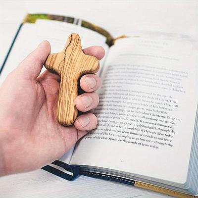 Пальмовый крест из оливкового дерева, гладкий ручной крест, деревянный молитвенный крест, рождественские украшения, нательные кресты, религиозный амулет, ожерелье-подвеска