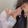 Модные персонализированные легкие роскошные длинные универсальные серьги с кисточками и кристаллами для женщин