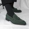 Fashion Casual Plus Size Leather Tassel Loafers Branded Men Formal Business Leather Shoes Fashionable Korean Style Pointed Leather Shoes