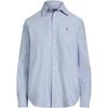 Polo Solid Color Button Down Collar Long Sleeve Shirt Women Shirts Blue WMPOSHTNDO20747-400