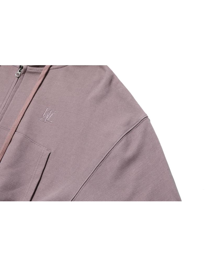 Худи на молнии с пигментной окраской Wooalong Signature Crop - Пыльно-розовый