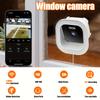 Window Camera, Supports 2.4G and 5G WiFi, Color Night Vision, Two-way Audio, Human and Motion Detection, and All-weather Recording.