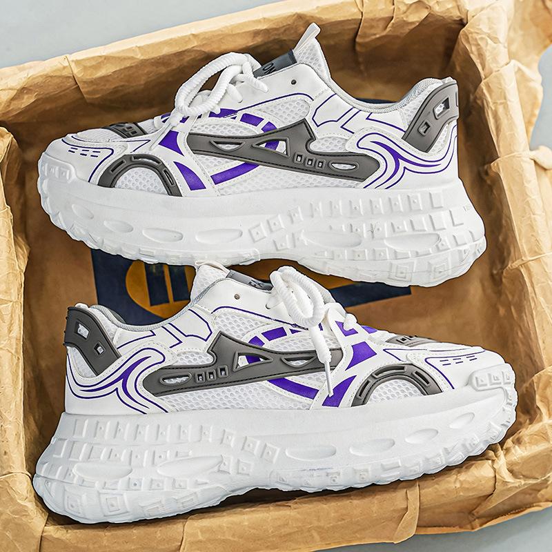 Mens Breathable Mesh Thick Sole Height Increasing Casual Sports Dad Sneakers