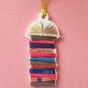 Reading Vintage Book Christmas Ornament Acrylic Craft Colorful Stacked Book Hanging Ornament Christmas Tree Decorative Props Holiday Party Home