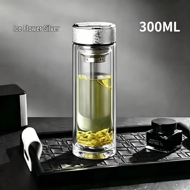 Стеклянный стакан с двойными стенками и ситечком для чая Shangqi