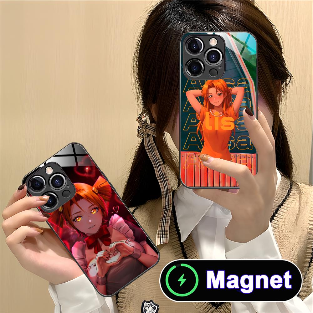 Вечное Лето Алиса Стеклянный Чехол для Телефона MagSafe для iPhone 17 16 15 14 13 12 11 Air Pro Max Plus Mini Цветной Чехол
