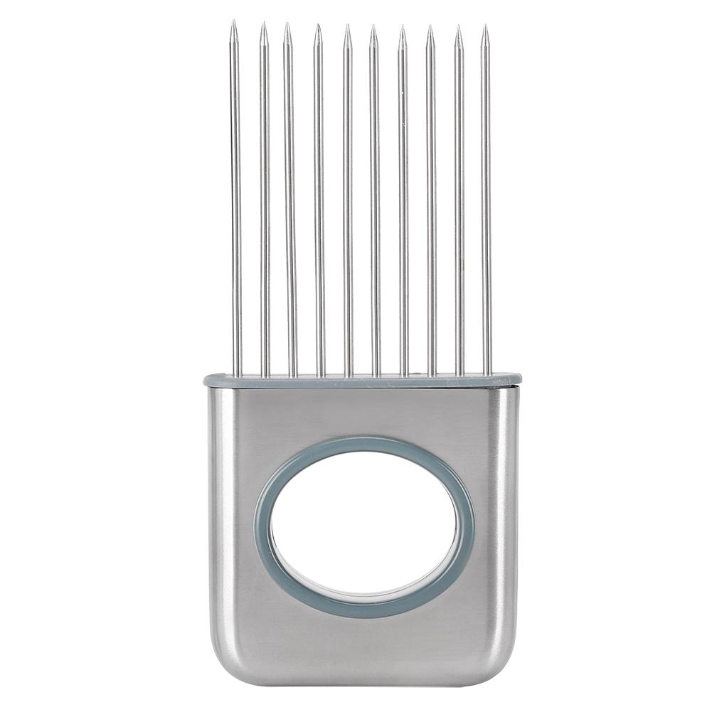 Multifunctional Stainless Steel Onion Slicing Holder Onion Neddle Kitchen Slicing Tools