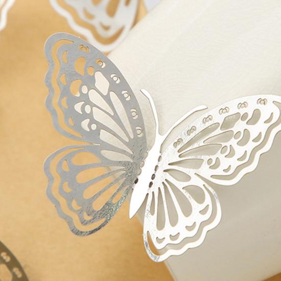 Yousheng 12 Pcs 3D Butterfly Wall Decor 3 Sizes Metallic Hollow Butterfly Decal for Birthday Party Cake Decoration Removable DIY Wall Art Mural for