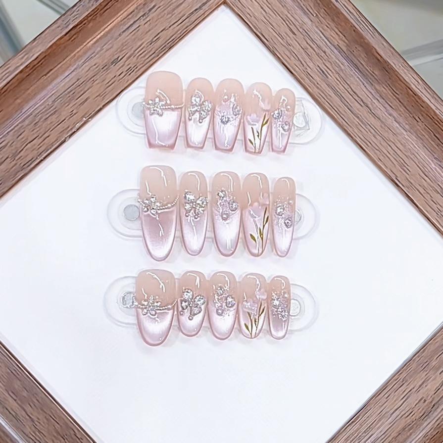 Плетеный вручную Броня Тюльпановый сад 2.0 Трехмерная расписанная вручную наклейка для нейл-арта в стиле кошачий глаз с тюльпанами