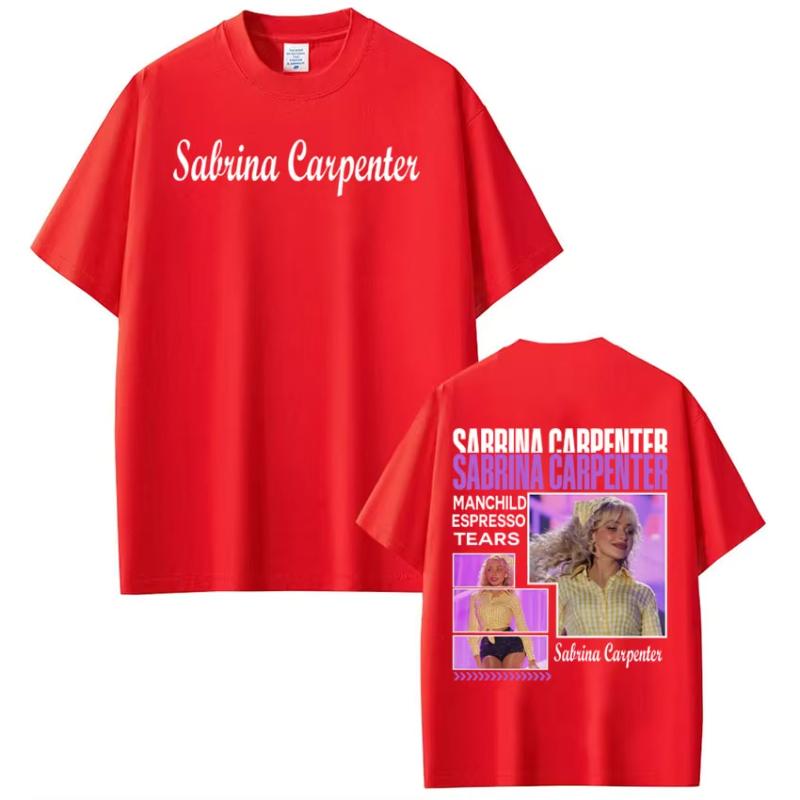 Sabrina Carpenter Тур 2026 Печатная Футболка Унисекс Унисекс Эстетичная Одежда Футболки Летние Хлопковые С коротким рукавом Харадзюку Футболки
