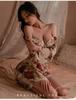 Manyan Sexy Lingerie: Deep V Silky Kimono & See-Through Floral Nightdress Set