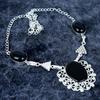 Black Onyx Gemstone Handmade 925 Sterling Silver Jewelry Necklace 18" MM-3493