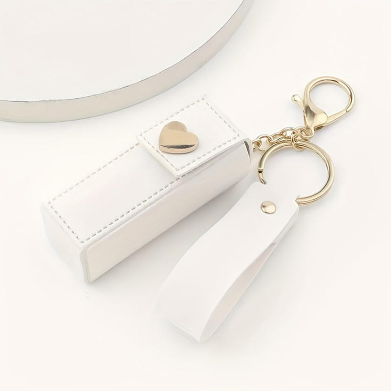 1 шт. Портативный кожаный органайзер для губной помады, брелок для ключей для женщин, дорожный футляр для хранения косметики