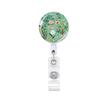 Flower Print Badge Holder Retractable Badge Holder Rotating ABS Badge Holder with Metal Clip for Nurse Doctor Student