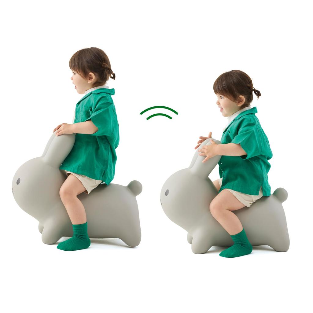 Ides Bruna Bonbon Rabbit Grey Toy with Air Pump Rabbit Present Gift [Official] Ride-on