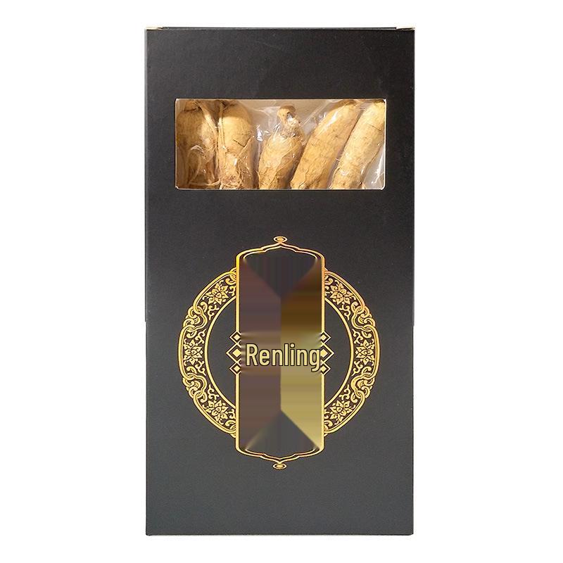Changbai Mountain Sun-Dried Ginseng Gift Box - Whole White Ginseng Roots with Beard for Soup, Wine, and Health Supplements