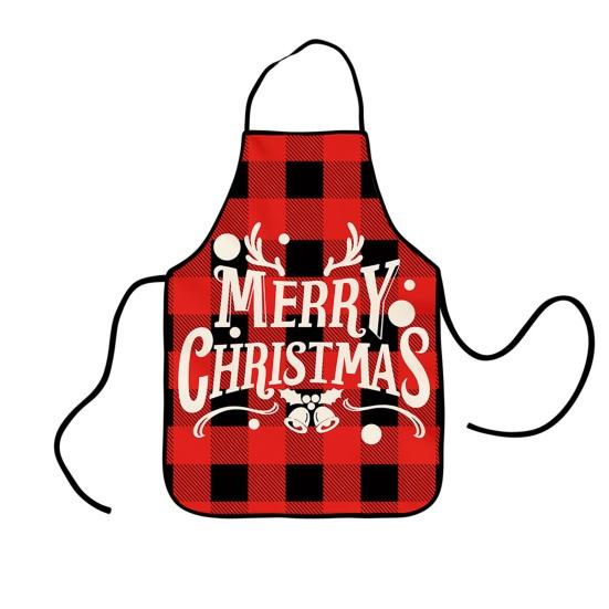 Рождественский фартук Праздничный фартук с принтом для готовки и сервировки Регулируемая шейная лямка Кухонный фартук для готовки, садоводства, официанта