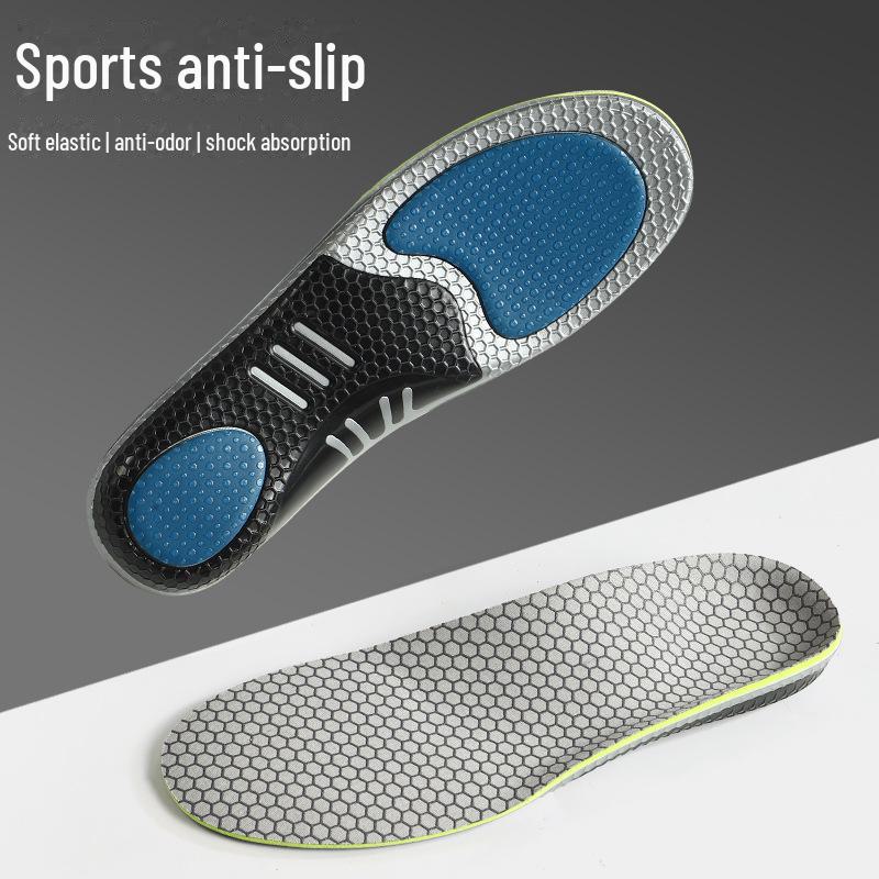 Ортопедические спортивные стельки при плоскостопии: Удобный, антибактериальный, дышащий, высокоэластичный, поглощающий удары и пот.