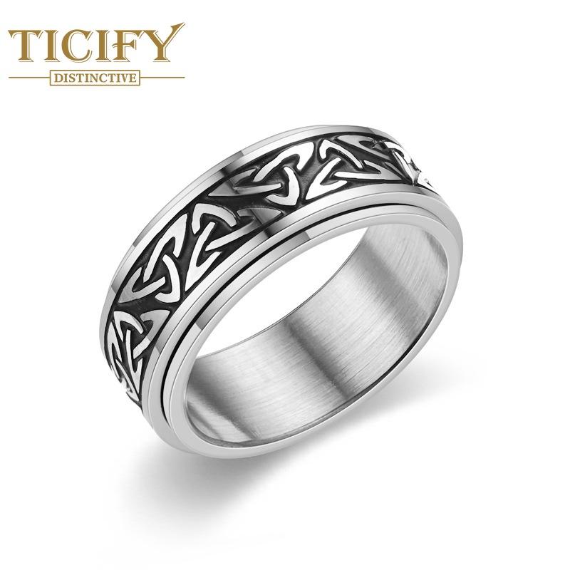 Кольцо из титановой стали Мужское европейское и американское кельтское треугольное декомпрессионное кольцо