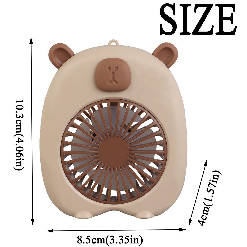 Portable Cute Capybara Fan Solid Color Cartoon Handheld Fan Gifts USB Mini Fan  Camping