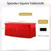 Desk Skirt 6ft Red Rectangle Cloth Table Skirt For Party Holiday Reusable Tablecloths For Home Restaurant Wedding Reception