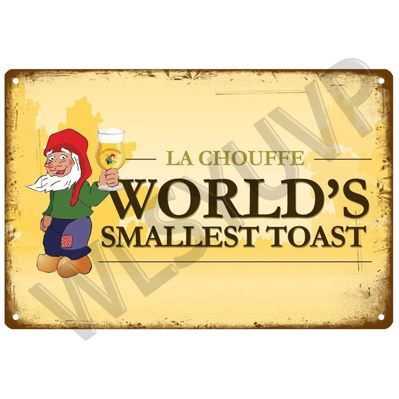 La Chouffe Retro Hertog Jan Металлическая вывеска Жестяная вывеска Виски Бельгия Пиво Дощечка Металлический настенный декор Винтажный декор Плакатные тарелки Мужская пещера