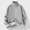 Men's Solid Color High Collar Fleece Sweater - European & American Casual Pullover Jacket for Autumn/Winter