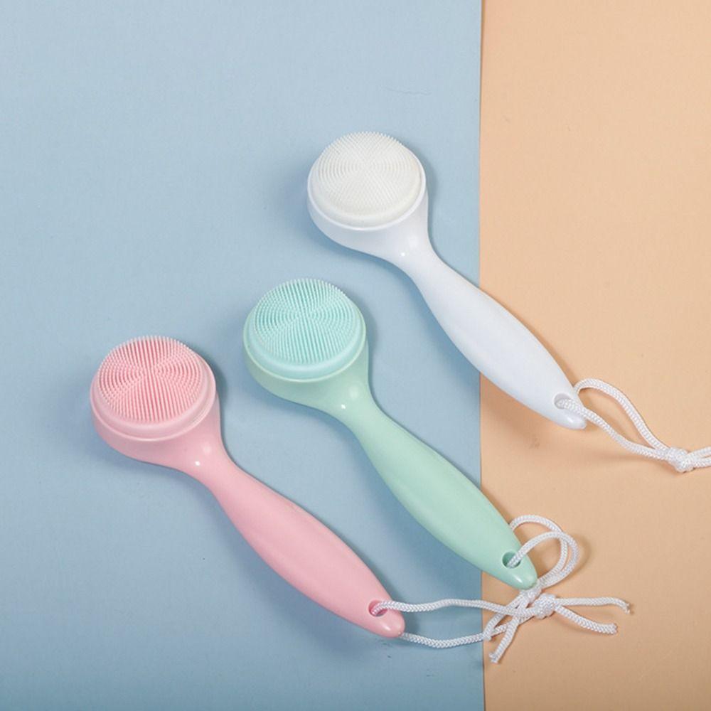 Водонепроницаемая силиконовая щетка с длинной ручкой, отшелушивающая силиконовая щетка с длинной ручкой для очищения кожи, для девочек
