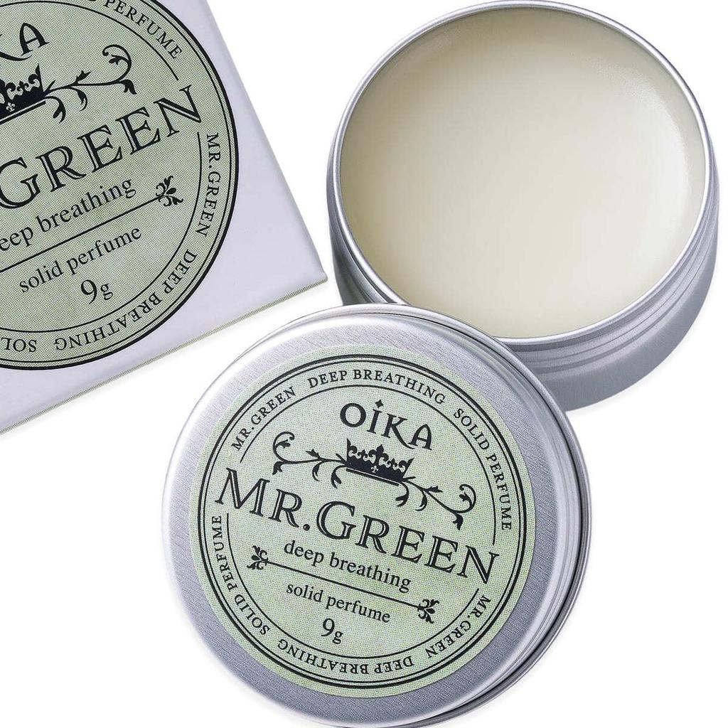 oika Solid Perfume with Green and Floral Musk Perfume with and Rose Unisex Men's MR.Green Notes, Citrus, Clean, Refreshing, Clear, Lemon, Orange,