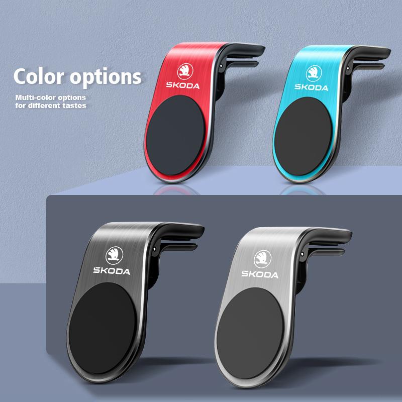 Magnet Phone Holder GPS Stand Air Vent Clip Accessories Headrest For Skoda Octavia Kylaq Superb Yeti Elroq Scala Rapid Vision RS YI2