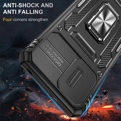 Для Motorola Moto G23 4G/G13 4G Серия Armor Металлическая подставка-держатель Крышка Сдвижная крышка объектива ПК+ТПУ Чехол для телефона