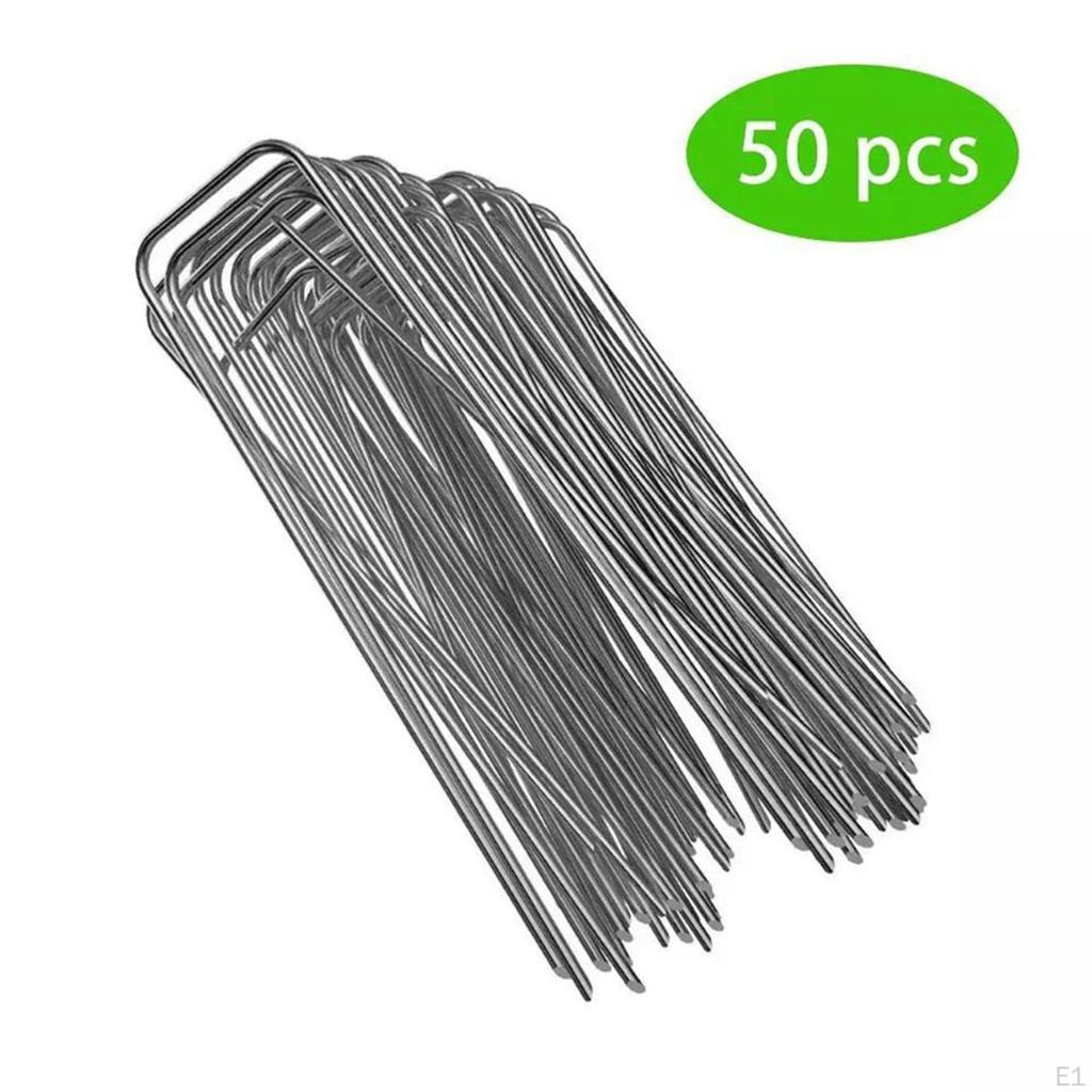 6 Inch Garden Stakes Galvanized Landscape Staples, Turf Staples for Artificial Grass, Rust Proof Sod