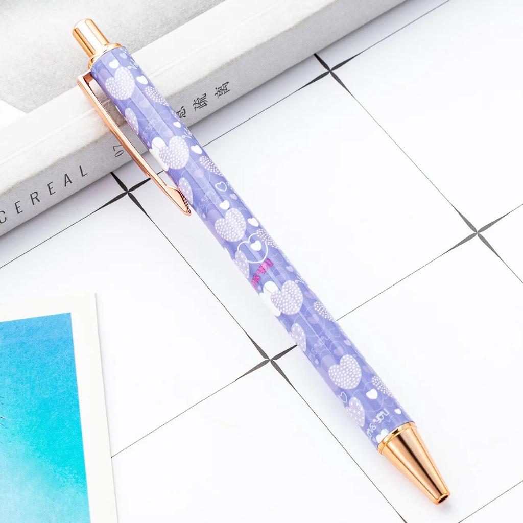 1 шт., шариковая ручка, креативная разноцветная ручка Love Pen, металлические канцелярские принадлежности, школьные канцелярские принадлежности