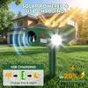 Solar Ultrasonic Animal Repellent Outdoor, Waterproof Cat Repellent for Gardens UK with Motion Sensor & Flash Light, USB Charging, Keep Cat Dog Fox S