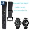 Спортивный силиконовый ремешок для часов Casio 5119 Edifice EF-552 Браслет EF-552D-1A Мужской Пряжка из нержавеющей стали Черный 20 мм