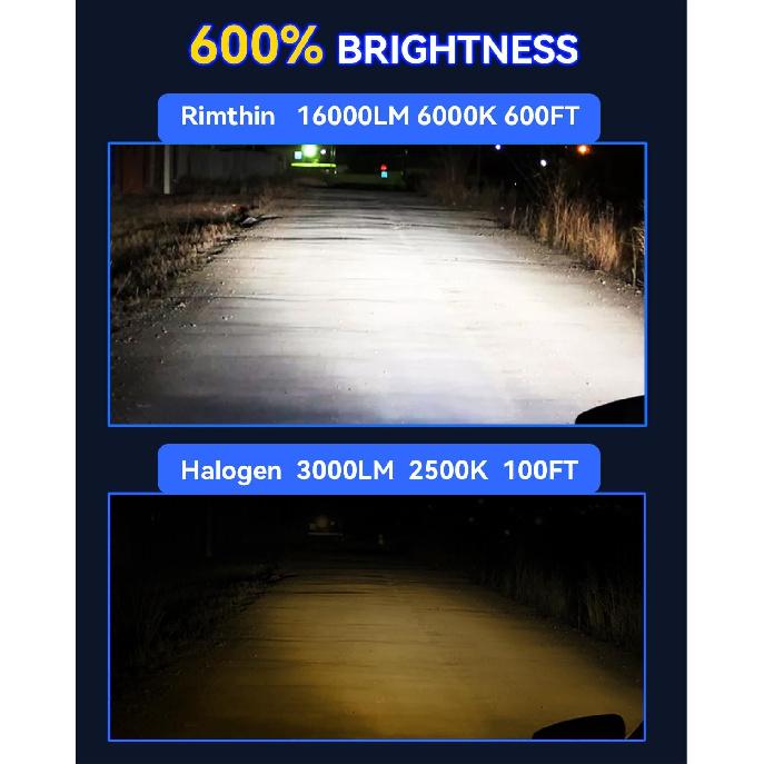 9005/HB3 H11/H8/H9/H16 LED Bulbs Combo, 120W 32000 LM Super Bright 6000K Cool White Led Fog Lights, IP67 Waterproof, Pack Of 4, 9005+H11