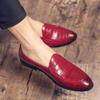 Wedding Italian Dress Footwear Leather Business Red Office Casual Mens Formal Designer Black Loafers Flats Oxfords Shoes for Men