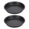 2Pcs Non Stick Pizza Pan Deep Thickened Carbon Steel Baking Pan for Kitchen Bakery
