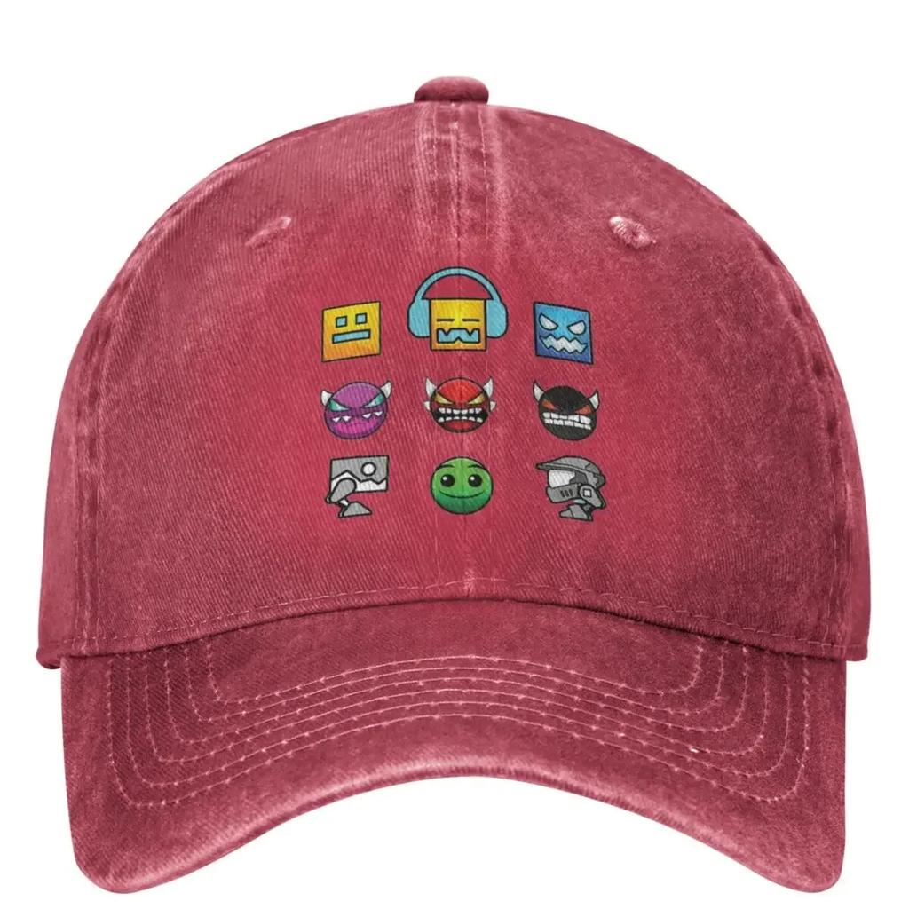 Geometry Dash Casual Baseball Cap Classic Print Hunting Camping Hip Hop Hats Summer Hot Sale Unisex Men Stylish Cap