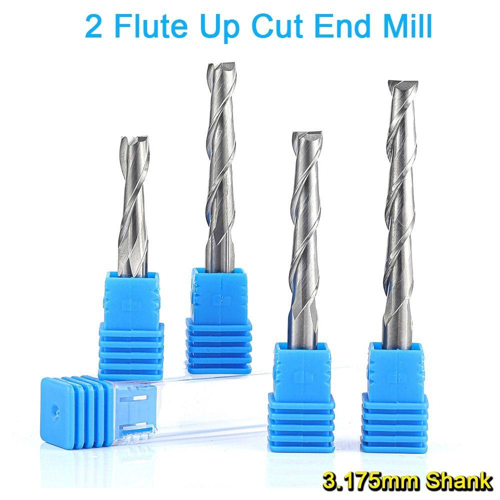 2 Flute Wood End Mill 1/8"(3.175mm) Shank CNC Router Bit Engraving Tools CNC Machining