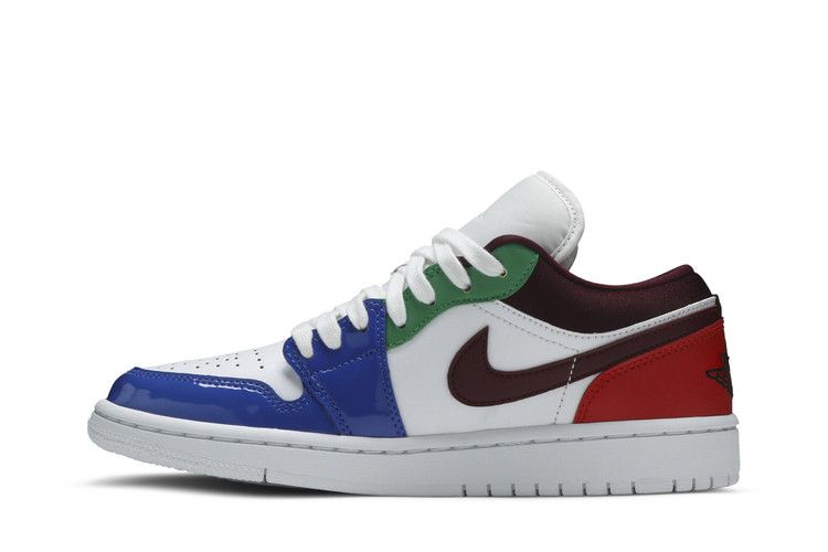 Women's Sneakers Jordan 1 Low Multi-Color (Women's) White/Dark Beetroot-Hyper Royal