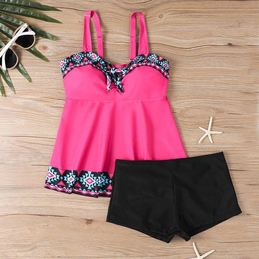 Женский раздельный модный сексуальный купальник с юбкой с принтом и подкладкой для груди без стальной поддержки