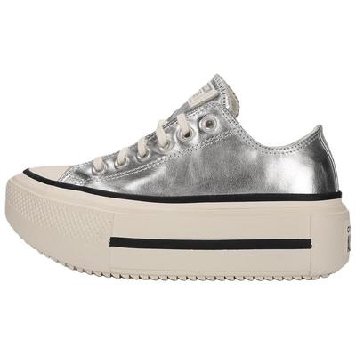 Кеды унисекс Chuck Taylor All Star Lift Double Stack серебристые, белые, черные A16406C