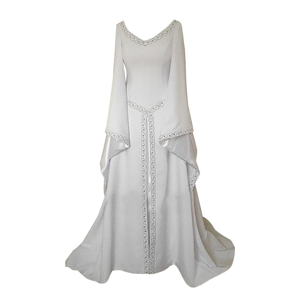 Винтажное готическое платье, костюмы для косплея, осень-зима, длинный рукав, средневековое длинное платье ведьмы, костюмы на Хэллоуин