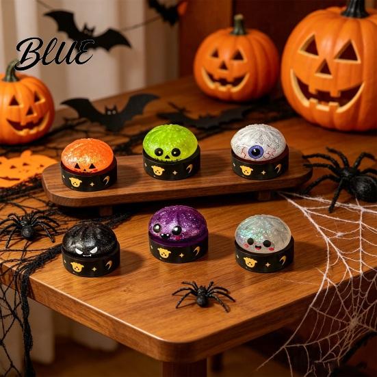 Anxiety Relief Gifts for Kids Halloween Ghost Bun Stress Ball Glitter Slow Rising TPR Fidget Toy Quicksand Pinch Toys with Steamer Cute Spooky